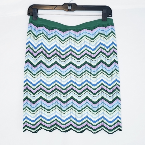 NWOT Torn by Ronnie Kobo Chevron Knit Skirt Retro - Picture 1 of 7